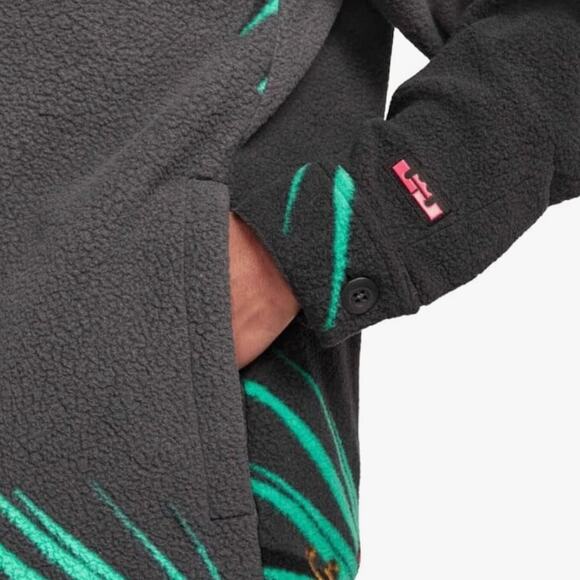 Nike Men's Lebron James Tropical Sherpa Button up Jacket Size XXL - Picture 4 of 15